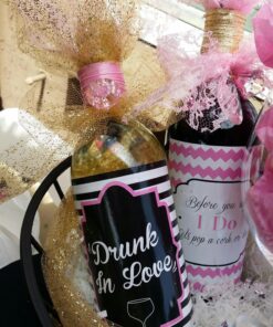 Pixelverse Design Bachelorette Wine Bottle Labels - 4" x 5" (6 pack) Bridal Shower Party Favors Gifts Bridesmaids Engagement Wedding Decorations Bride Maid of Honor Reception 35 81P1tveZlBL