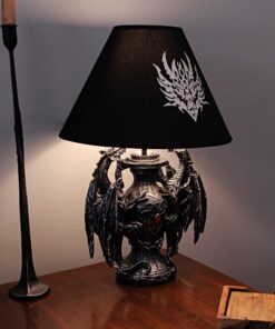 Zeckos Gothic Guardians of Light Medieval Dragons Resin Table Lamp - Dark Fantasy - 19 Inches High - with Black Fabric Tribal Dragon 13 Inch Diameter Lampshade 21 81P2RpuB7tL