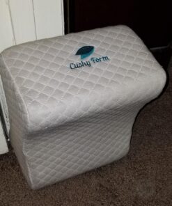 Cushy Form Knee Pillow for Side Sleepers - Standard Orthopedic Wedge Leg Pillow for Sleeping and Hip & Lower Back Pain - Contour Memory Foam Cushion for Pregnancy, Washable Cover & Travel Bag, White 59 81P3q8x 2L 1