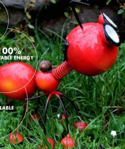 Smarty Gadgets - Metal Garden Art Decoration, Steel Red Ant Figurine with Solar Powered LED Lights for Yard, Patio, Lawn and Garden Decor and Ornament, Outdoor and Indoor Statue, 11" X 10" 28 81P47b9kboL