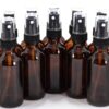 Vivaplex 12, Amber, 2 oz Glass Bottles, with Black Fine Mist Sprayers