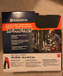 Husqvarna Technical Apron Wrap Chainsaw Chaps 36- to 38-Inch, Chainsaw Safety Equipment with 5 Layers, Adjustable Belt and Gear Pocket, Orange 36-38 In. Orange/Gray Tech. 45 81P4dSXJ9L