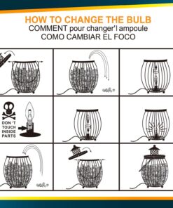 Himalayan Glow Lantern Style Basket Salt Lamp with Pink Salt Chunks,Pink Salt Nightlight,Salt Lamp Bulb,(ETL Certified) Dimmer Switch,Pleasant & Relaxing Amber Glow | 7-9 LBS 21 81P5DHJatyL