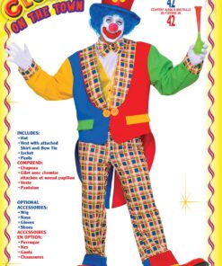 Men's Clown On The Town Costume, Blue/Red, One Size 16 81P5F 7QK4L