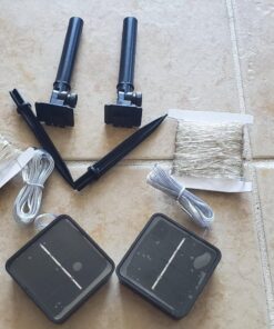 LiyuanQ Solar String Lights, 2 Pack 100 LED Solar Fairy Lights 33 feet 8 Modes Copper Wire Lights Waterproof Outdoor String Lights for Garden Patio Gate Yard Party Wedding Indoor Bedroom Cool White 40 81P5iN3yFZL