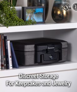 Sentry Safe Safe Box, Fireproof Waterproof, Lock Box, Black, Exterior: 14.3 in W x 13 in D x 6.1 in H 23 81P6DAAQ6KL