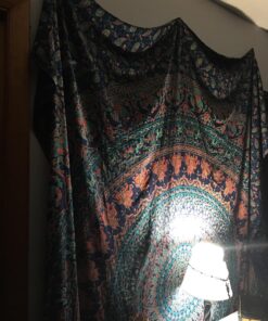 Popular Handicrafts Tapestry Wall Hanging Hippie Mandala Bohemian Hippy Psychedelic Design Indian Magical Thinking Tapestries Bedspread 84x90 Inches,(215x230cm) Navy Blue Full (215cms x 230cms) Neavy Blue 32 81P7JJtckhL