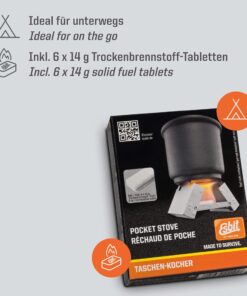 Esbit Ultralight Folding Pocket Stove with Six 14g Solid Fuel Tablets steel, Small - Original 38 81P7Mll5V6L