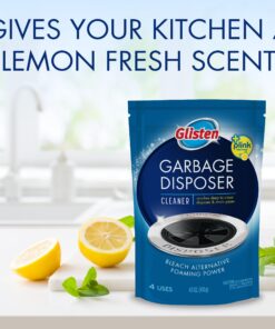 Glisten Garbage Disposer Cleaner and Freshener, Sink Disposal Odor Eliminator with Foaming Action, Lemon Scent, 4 Packets 4.9 Ounce (Pack of 1) 21 81P7RO8w5VL