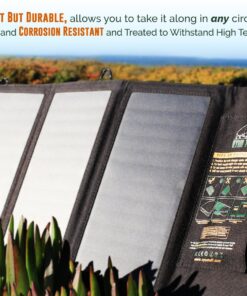 Ryno Tuff 21W Lightweight Portable Solar Charger for Camping - Foldable Solar Powered Cells with 2 USB Ports To Fast Charge Smartphones, Tablets & Battery Packs -Charge While Hiking, Camping & Fishing Black 19 81P97moN78L 1