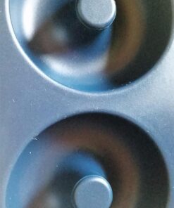 Large Non-Stick 100% LFGB Grade Silicone Donut Pan, Makes 9 Full Size Donuts, Oven, Dishwasher and Freezer Safe Donut Mold by Unicorn Glitter LLC Navy 46 81PAr kKi5L