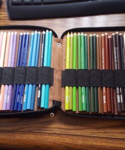 Speedball Art Products Genuine Leather Storage Case for Pencils, Makers, Pens and Art Supplies Antique Brown 120 Pencil Capacity 63 81PBF61TwdL