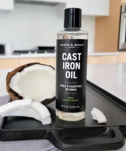 CARON & DOUCET - Cast Iron Seasoning & Cleaning Oil | 100% Plant-Based & Food Grade! | Best for Seasoning, Restoring, Curing and Care (8oz) 8 Fl Oz (Pack of 1) 14 81PDkUZBQjL