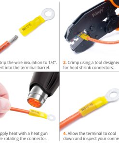 Wirefy Heat Shrink Wire Connectors Kit - Marine Grade Electrical Connectors - Automotive Butt Connectors - Insulated Ring, Spade, Fork, Hook Crimp Terminals - 22-10 Gauge - 270 PCS 270 pieces kit 28 81PEygIGWfL