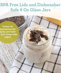 Euro Cuisine GY1920 Glass Jars with Lids for Yogurt Maker, Clear, 6 Ounce, Set of 8 6oz Glass Jars for Yogurt, Parfaits, Clear Yogurt Containers 27 81PHUh9UukL