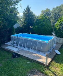 INTEX 26791EH Prism Frame Premium Rectangular Above Ground Swimming Pool Set: 16ft x 8ft x 42in – Includes 1000 GPH Cartridge Filter Pump – Removable Ladder – Pool Cover – Ground Cloth 16ft x 8ft x 42in / Rectangular 42 81PJpZd16jL