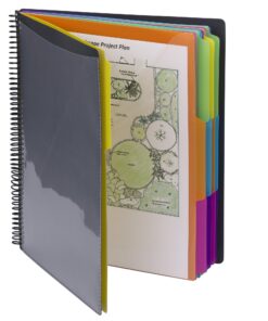 Smead Project Organizer, 24 Pockets, Grey with Assorted Bright Tabs, Tear Resistant Poly Material, 1/3-Cut Tabs, Letter Size (89206) 24 Pocket Yellow, Pink, Lime, Blue, Purple 23 81PLM3SpLIL