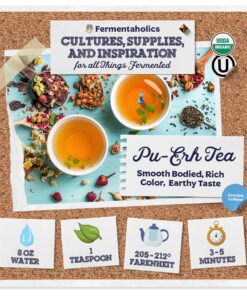 Fermentaholics USDA Certified Organic Loose-Leaf Pu-Erh Tea - Perfect For Homebrewing Kombucha, Hot Tea, And Iced Tea - OU Kosher Certified – Premium Taste, Aroma, And Flavor 10 81PLQTMjxTL