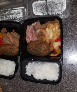 40 Pack - SimpleHouseware 2 Compartment Food Grade Meal Prep Storage Container Boxes (28 ounces) 40 Pack 22 81PM0pJkQQL