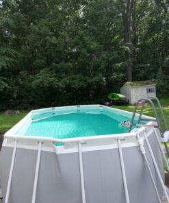 Intex 26795EH Prism Frame 16.5ft x 9ft x 48in Outdoor Above Ground Oval Swimming Pool Set with Filter Pump, Pool Cover and Ladder, Gray 16.5ft x 9ft x 48in / Oval 51 81PMu0ao1L