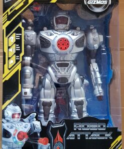 Think Gizmos Large Remote Control Robot for Kids – Superb Fun Toy RC Robot – Remote Control Toy Shoots Missiles, Walks, Talks & Dances (10 Functions) (Silver) Silver 40 81PP83qJJiL