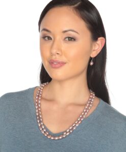 HinsonGayle AAA Handpicked 8-8.5mm Ultra-Luster Oval Freshwater Cultured Pearl Rope Necklace (48 inch) lavender 8 81PQ4wMam1L