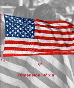 Made in USA Flags Co. - Heavy-Duty Commercial Grade American Flag with PolyMax Polyester, Sewn Stripes, Embroidered Stars & Solid Brass Grommets - Fade-Resistant, All-Weather Flag (4’x6’) 4 by 6 foot 21 81PQWuWAyjL