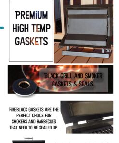 Fireblack® Hi Temp BBQ smoker Gasket Self Stick 15 ft High Heat 1/2 x 1/8 Black 34 81PQru87e3L