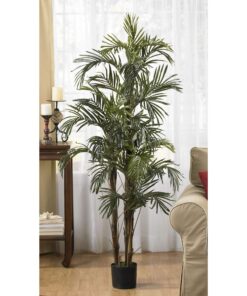 Nearly Natural 5283 Robellini Palm Silk Tree, 5-Feet, Green 60in. 10 81PRJ30CC3L