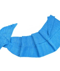LAGHCAT Mermaid Tail Blanket Crochet Mermaid Blanket for Adult, Soft All Seasons Snuggle Mermaid Sleeping Bag Blankets 71"x35.5" Blue 26 81PRrlgMLGL