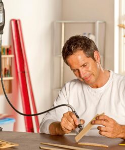 Dremel Flex Shaft Rotary Tool Attachment with Comfort Grip and 36” Long Cable - Engraver, Polisher, and Mini Sander- Ideal for Detail Metal Engraving, Wood Carving, and Jewelry Polishing ,225-02, Grey Shaft attachment 37 81PS78 dFPL