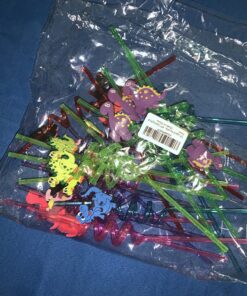 FZR Legend 24 Reusable Dinosaur Drinking Plastic Straws + 6 Dinosaur Temporary Tattoos for Kids Girls Boys | Dinosaur Birthday Party Supplies Three Rex Party Favors Decorations with Cleaning Brush 32 81PUII FGpL