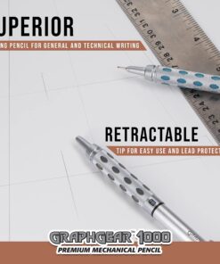 Pentel GraphGear 1000 Mechanical Pencil, (0.5mm), Black Barrel, 1 Each (PG1015A), Metallic Grey 0.5mm 1 Pack 31 81PUeoeffCL