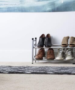 Alternative view of Household Essentials 2101 Expandable Two-Tier Shoe Rack | Adjustable Rods for Different Sizes | Chrome