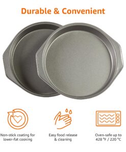 Amazon Basics Nonstick Round Baking Cake Pan, 9 Inch, Set of 2, Gray, 10.7x9.7x1.5cm 27 81PV91 WKDL
