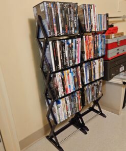Atlantic Mitsu 5-Tier Portable Media Storage Rack – Protects & Organizes Prized Music, Movie & Video Games Collections, PN 64835195 in Smoke Media Rack 45 81PXPWyBfpL 1
