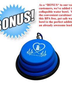 Pet Fit For Life 64" Premium Two Dog Leash: Premium Double Leash for Dogs, Provides Control and Comfort - Durable Foam Rubber Handle, Shock Absorbing Cord - Includes Bonus Collapsible Water Bowl Large 30 81PZiCYAJDL