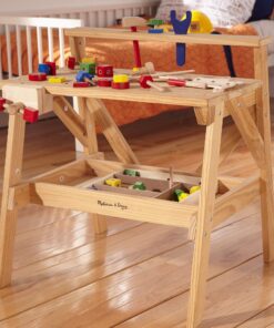 Melissa & Doug Solid Wood Project Workbench Play Building Set - STEAM Toy, Wooden Kids Work Bench, Toy Tool Bench 36 81PZuqLiCRL