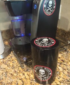 COFFEEVAC 1LB Patented Airtight Multi-use Vacuum Works as Smell Proof Ground Coffee Bean Containers. Black Cap and Body, 1.85-Liter/1.6-Quart Black Cap & Body 29 81Pb7hP09EL