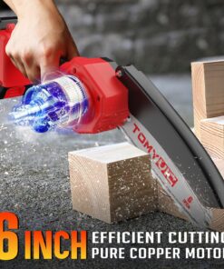Mini Chainsaw 6-Inch Battery Powered - Cordless Electric Handheld Chainsaw with 2 Rechargeable Batteries - 21V Small Power Chain Saws Battery Operated for Tree Trimming Wood Cutting 26 81PbSeEUz6L