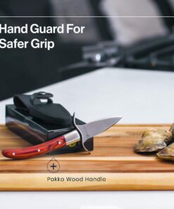 HiCoup Oyster Shucking Knife and Glove Kit - Clam and Oyster Knife Shucker Set with Stainless Steel Seafood Opener Tool, Wood Handle and Gloves 37 81PciHOj9PL