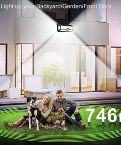 LECLSTAR Solar Outdoor Lights - 4000Lm 268 LED Security Lights with 4 Wide Angle, Motion Sensor Lights for Outside, IP65 Waterproof Solar Powered Wireless Flood Wall Lights with 3 Modes Black 31 81Pdbevk2SL