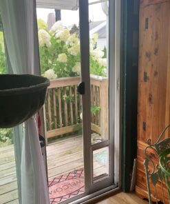 Ideal Pet Products Aluminum Pet Patio Door, Adjustable Height 77-5/8" to 80-3/8", 7" x 11-1/4" Flap Size, White 19 81PdrwTXTL