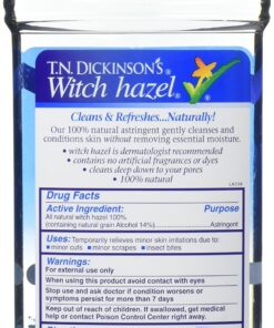 T.N. Dickinson's Astringent, 100% Natural, Witch Hazel 16 fl oz (473 ml) (2 Pack) Woody/Medicinal 16 Fl Oz (Pack of 2) 9 81PdvqrGCsL