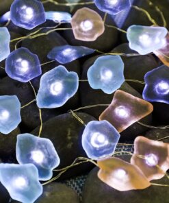 Impress Life Decorative String Lights, Sea Glass Festive Beach Themed 10 ft 40 LEDs Battery&USB Cord Operated Eco-Friendly with Multi-Function Remote for Tent Wedding Nursery Bedroom Party Ornament 34 81PeEx9aDDL