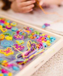 Melissa & Doug Created by Me! Bead Bouquet Deluxe Wooden Bead Set With 220+ Beads for Jewelry-Making, for 4+ years, Multicolor, 9½ 16 81PePb45haL