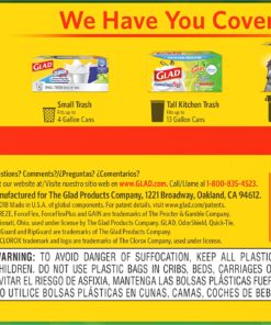 Glad ForceFlex Tall Kitchen Drawstring Trash Bags, 13 Gal, 100 Ct (Package May Vary) 32 81PegnHZmL