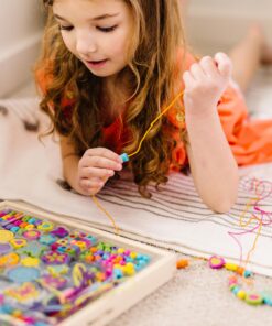 Melissa & Doug Created by Me! Bead Bouquet Deluxe Wooden Bead Set With 220+ Beads for Jewelry-Making, for 4+ years, Multicolor, 9½ 19 81PfZcTcMPL