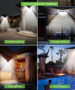 LECLSTAR Solar Outdoor Lights - 4000Lm 268 LED Security Lights with 4 Wide Angle, Motion Sensor Lights for Outside, IP65 Waterproof Solar Powered Wireless Flood Wall Lights with 3 Modes Black 35 81PhlDIZMuL