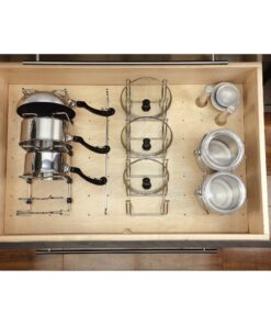 Rev-A-Shelf Adjustable Pegboard Drawer Divider Organizer, Trim to Fit Wooden Kitchen Cabinet Storage Utensil, Pots & Dish Rack, 30" x 21", 4DPS-3021 30 x 21 21 81PiTPqo SL